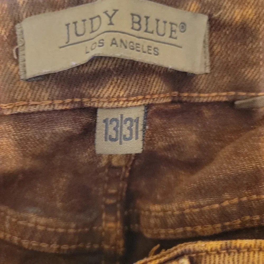 Judy Blue Jeans Womens 13/31 Rust Color Dryed Wash Raw Hem Wide Leg